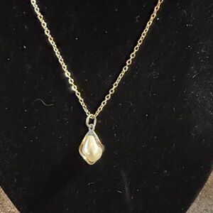 Gold Pearl Drop Necklace - Unbranded